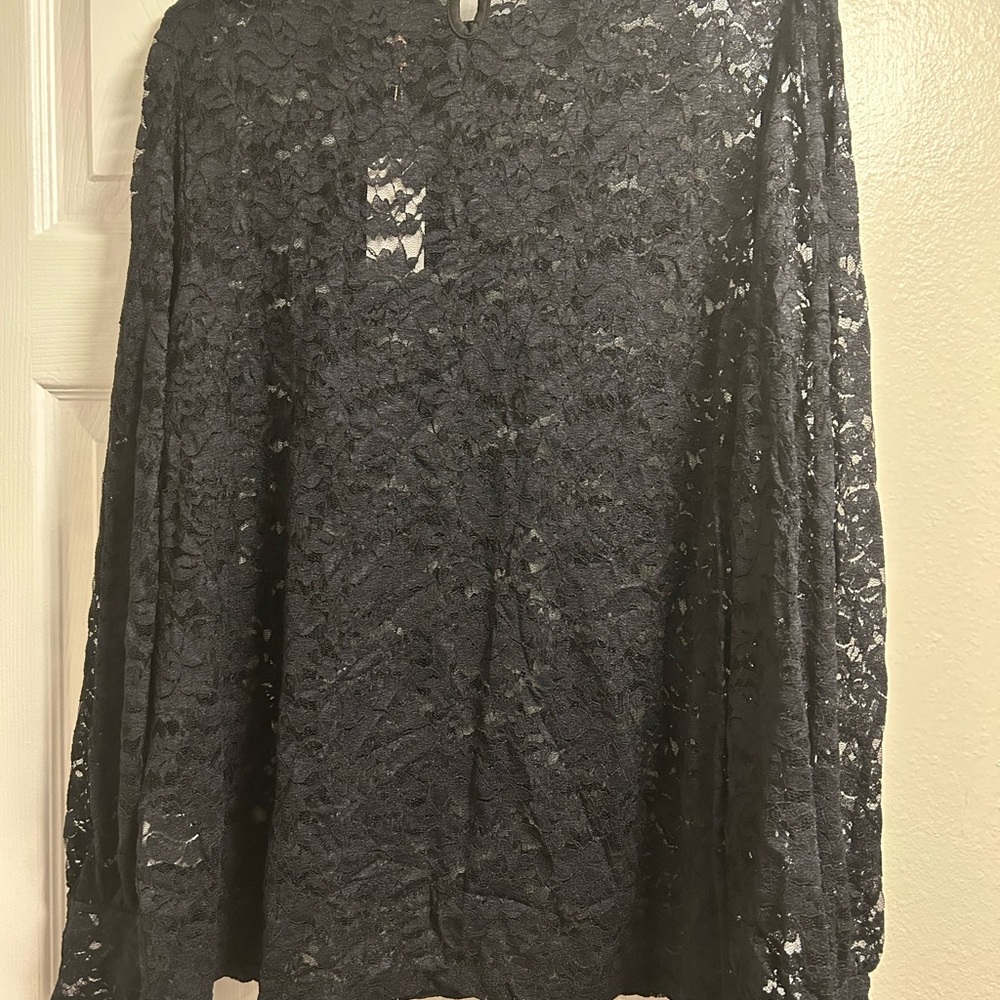 Elegant Black Lace Women's Top
